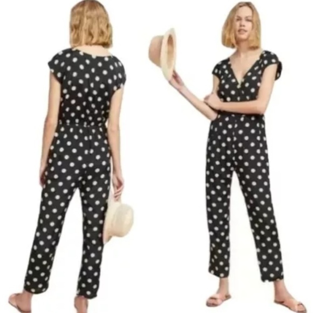 Corey Lynn Calter Black Polka Dot Jumpsuit